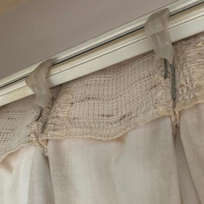 Three Sets of Pleated & Woven Window Curtains (K-HS)
