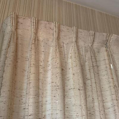 Three Sets of Pleated & Woven Window Curtains (K-HS)