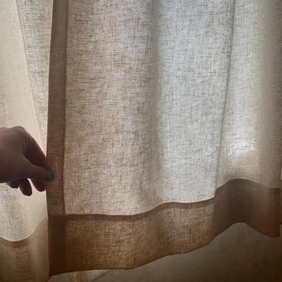 Three Sets of Pleated & Woven Window Curtains (K-HS)