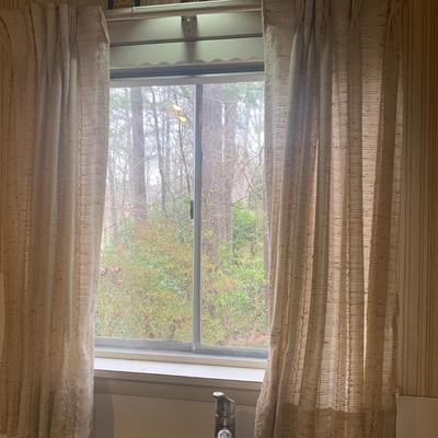 Three Sets of Pleated & Woven Window Curtains (K-HS)
