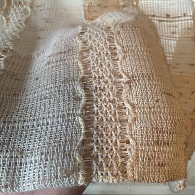 Three Sets of Pleated & Woven Window Curtains (K-HS)
