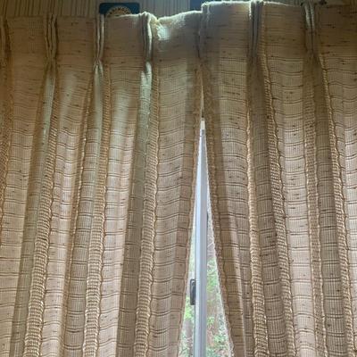 Three Sets of Pleated & Woven Window Curtains (K-HS)
