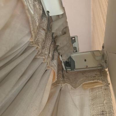 Three Sets of Pleated & Woven Window Curtains (K-HS)