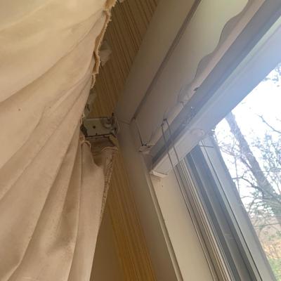 Three Sets of Pleated & Woven Window Curtains (K-HS)