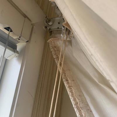 Three Sets of Pleated & Woven Window Curtains (K-HS)