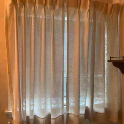 Three Sets of Pleated & Woven Window Curtains (K-HS)