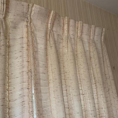 Three Sets of Pleated & Woven Window Curtains (K-HS)