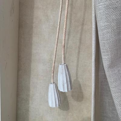 Three Sets of Pleated & Woven Window Curtains (K-HS)