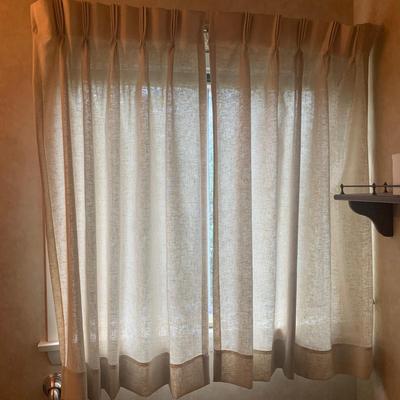 Three Sets of Pleated & Woven Window Curtains (K-HS)