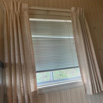 Three Sets of Pleated & Woven Window Curtains (K-HS)