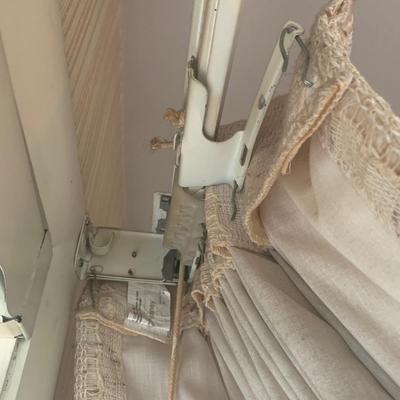 Three Sets of Pleated & Woven Window Curtains (K-HS)