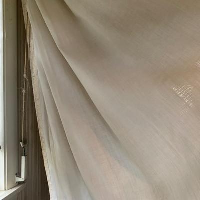 Three Sets of Pleated & Woven Window Curtains (K-HS)