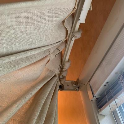 Three Sets of Pleated & Woven Window Curtains (K-HS)