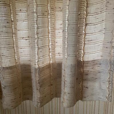 Three Sets of Pleated & Woven Window Curtains (K-HS)