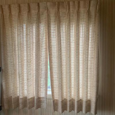 Three Sets of Pleated & Woven Window Curtains (K-HS)