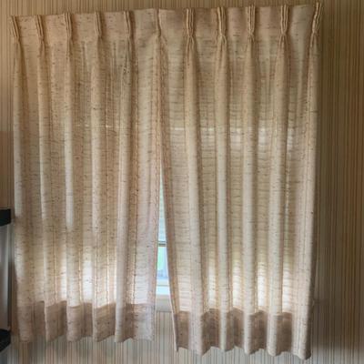 Three Sets of Pleated & Woven Window Curtains (K-HS)