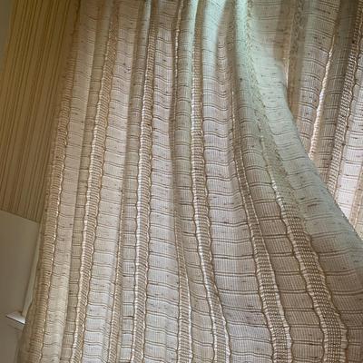 Three Sets of Pleated & Woven Window Curtains (K-HS)