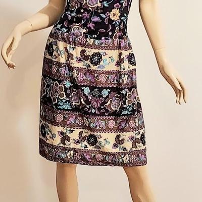 Vtg 60Timeless Hay Penny Cheongsam dress Purple Hues Flower Power Creation by Marion Rigney Ltd dress