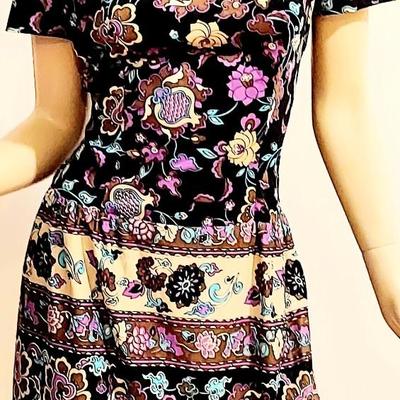 Vtg 60Timeless Hay Penny Cheongsam dress Purple Hues Flower Power Creation by Marion Rigney Ltd dress