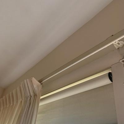 Ten Long Cotton Curtain Panels with Rods (O-HS)