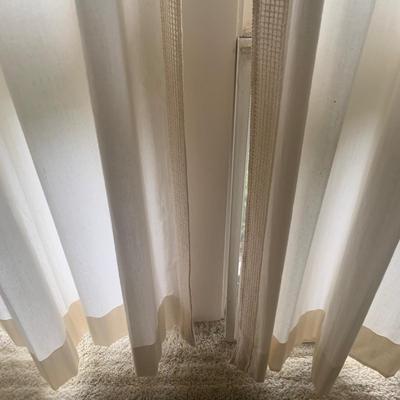 Ten Long Cotton Curtain Panels with Rods (O-HS)