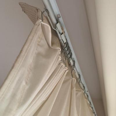 Ten Long Cotton Curtain Panels with Rods (O-HS)