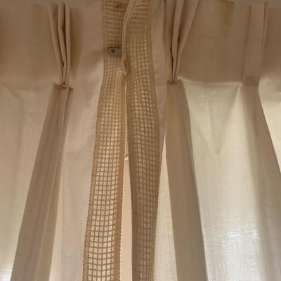 Ten Long Cotton Curtain Panels with Rods (O-HS)