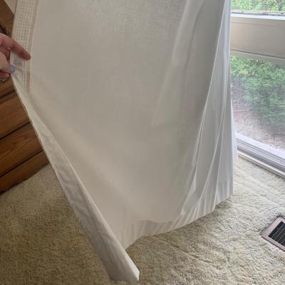 Ten Long Cotton Curtain Panels with Rods (O-HS)