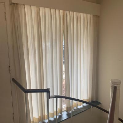 Ten Long Cotton Curtain Panels with Rods (O-HS)