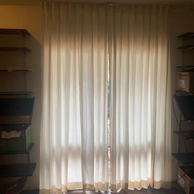 Ten Long Cotton Curtain Panels with Rods (O-HS)