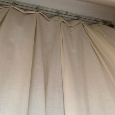 Ten Long Cotton Curtain Panels with Rods (O-HS)