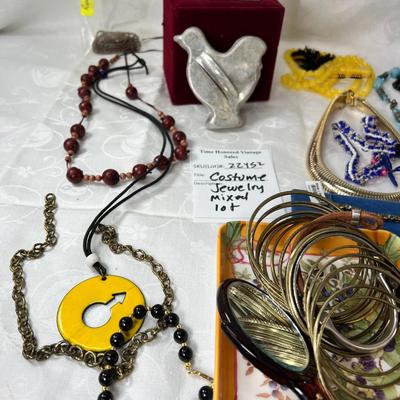 Costume jewelry necklaces, bracelets, earrings
