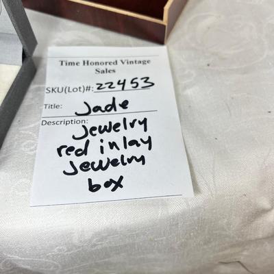 Jade jewelry inlaid red jewelry box