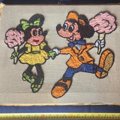 Mickey and Minnie folk art cross stitch