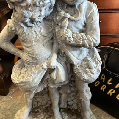 Garden statues Concrete boy and girl 29" high