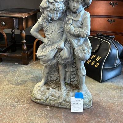 Garden statues Concrete boy and girl 29" high
