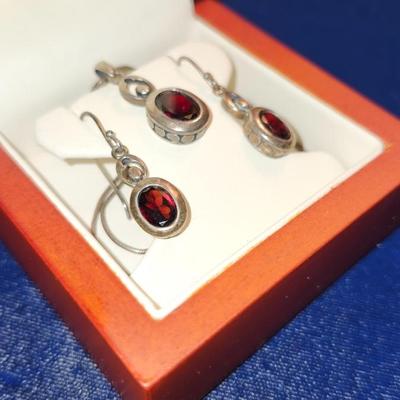 Rubellite Tourmaline Earring and Pendant Set