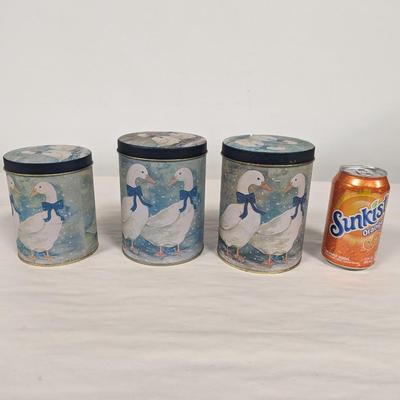 Set of Three Metal Duck Themed Cannisters