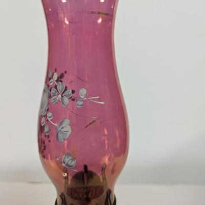 Vintage Farm Lamplight Oil Lamp Hand Painted Shade