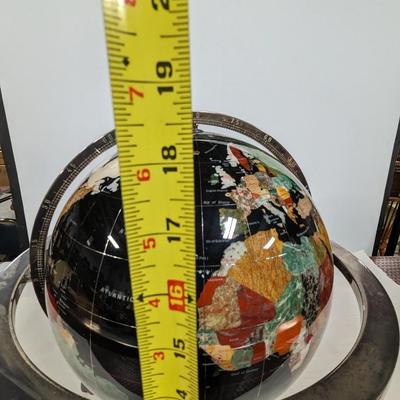 Stone Atlas Desktop Globe in Brass Stand