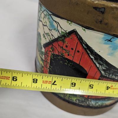 Hand Painted Decorative Vintage Metal Dairy Can