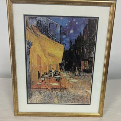 Van Gogh Cafe Terrace At Night Framed Artwork 21 1/2