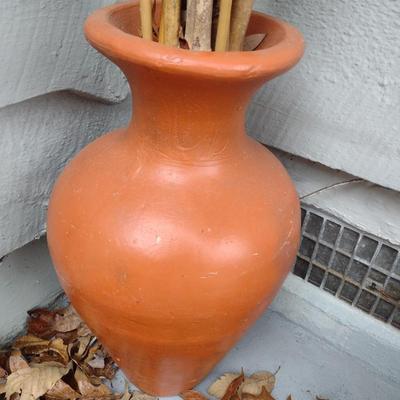 Large Clay Pottery Floor Vase