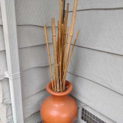 Large Clay Pottery Floor Vase