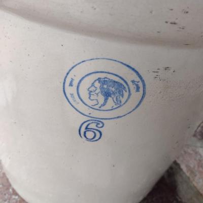 Vintage #6 Salt Glaze Louisville Indian Head Crock Choice A