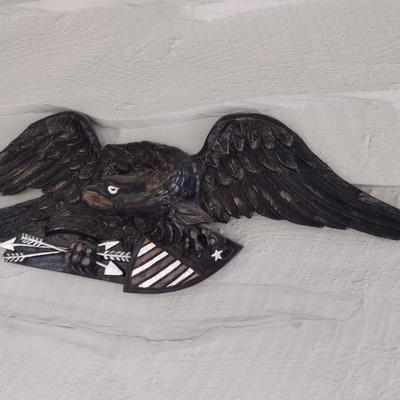 Vintage Plaster Cast Federal American Eagle Wall Decor