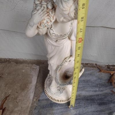 Resin Girl with Basket Garden Statuette