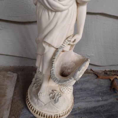 Resin Girl with Basket Garden Statuette