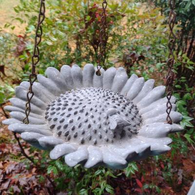 Solid Resin Bee on Dandelion Bird Feeder