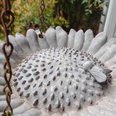 Solid Resin Bee on Dandelion Bird Feeder